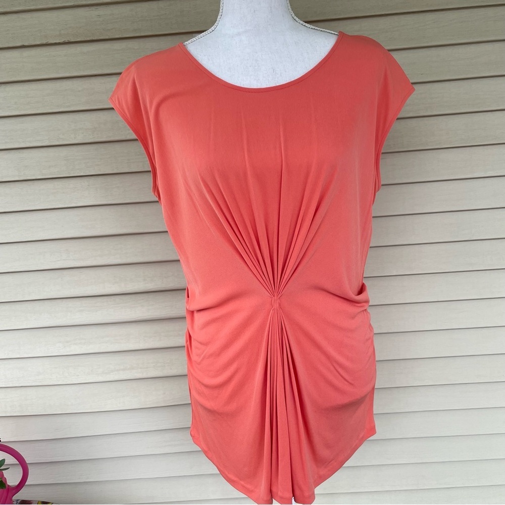 Lafayette 148 Silk Gathered Center Blouse Size M
